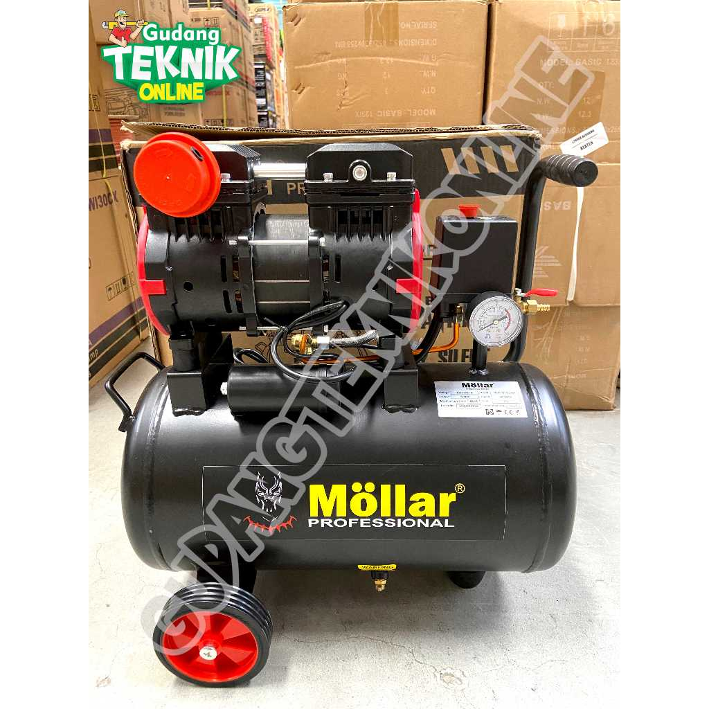 Jual Kompresor Angin 24L MLR-AC1024BPR MOLLAR 3/4HP OILESS / Air ...