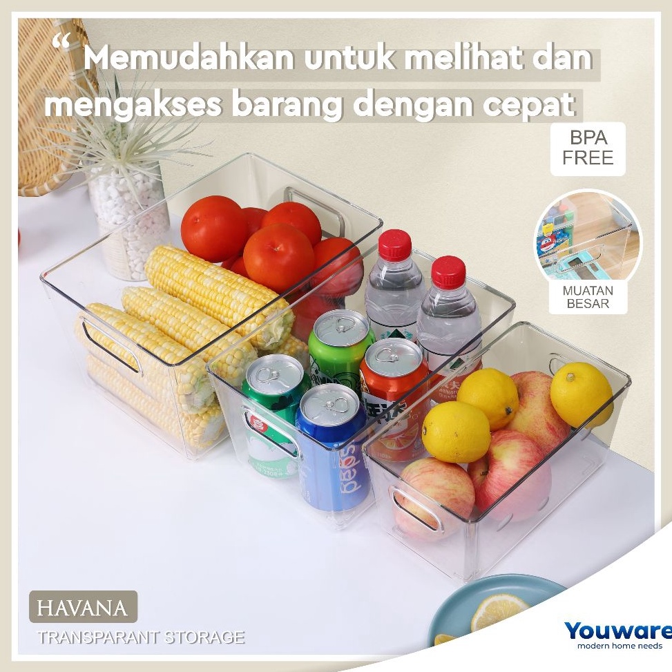 Jual AK Youware Havana Box Akrilik Penyimpanan serbaguna Wadah Makan ...