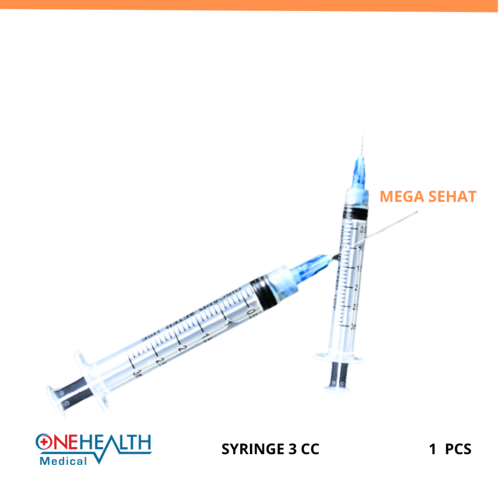 Jual Cod Spuit Onehealth Syringe 3 cc Luer Tip Jarum Suntik Disposable ...