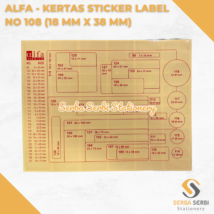 Jual GROSIR (1 PAK ISI 7 LEMBAR) ALFA - KERTAS STICKER / STIKER LABEL ...