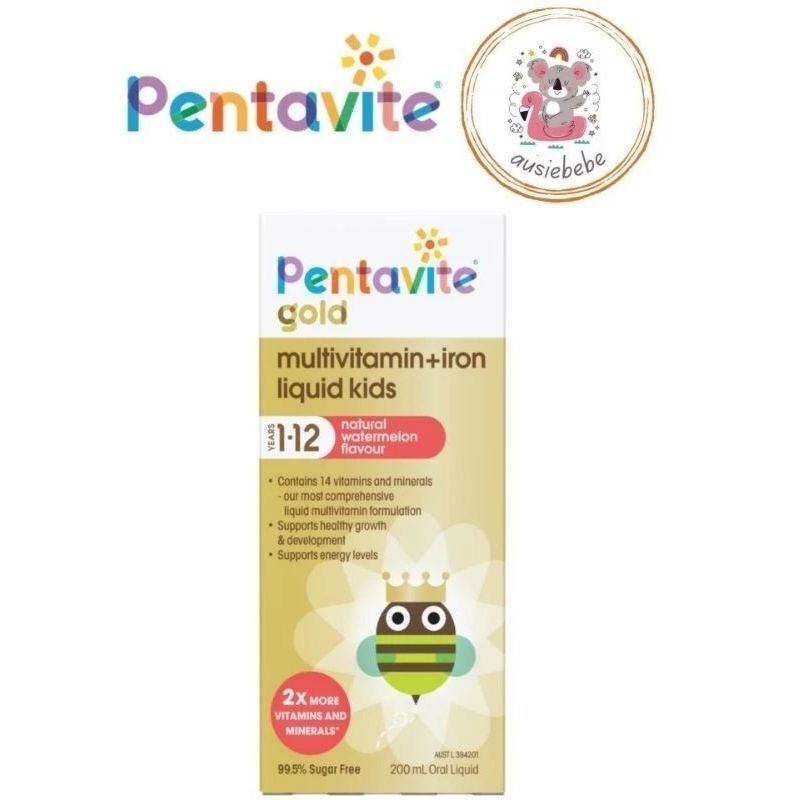 Jual Pentavite® Gold Multivitamin + Iron Liquid Kids 200ml | ORIGINAL ...