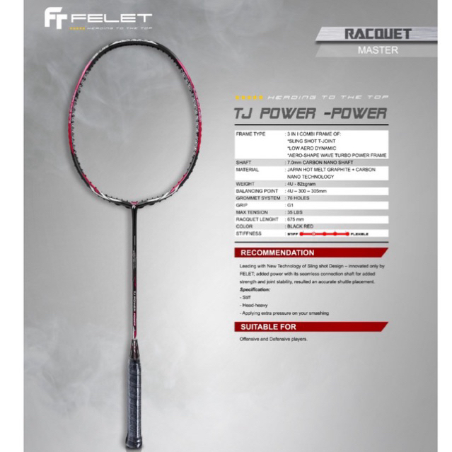 Jual Raket Badminton Felet TJ Power | Shopee Indonesia