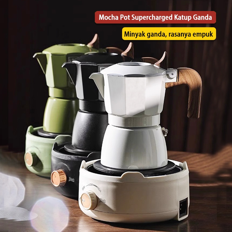 Jual Double Valve Mocha Pot Moca Pot Espresso Pot Mocha Supercharged