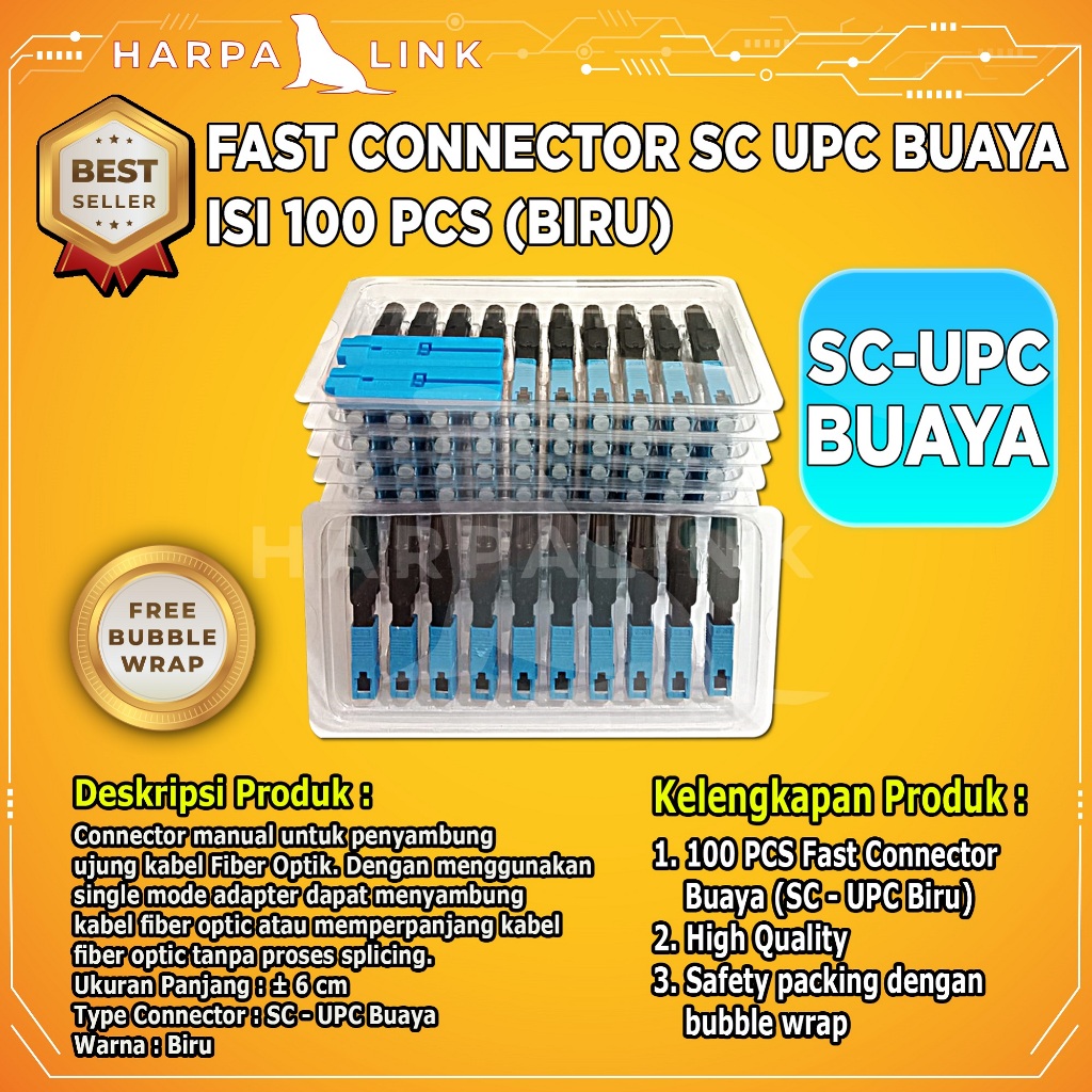 Jual Fast Connector SC UPC Fiber Optik Buaya Isi 100 PCS / Fast ...