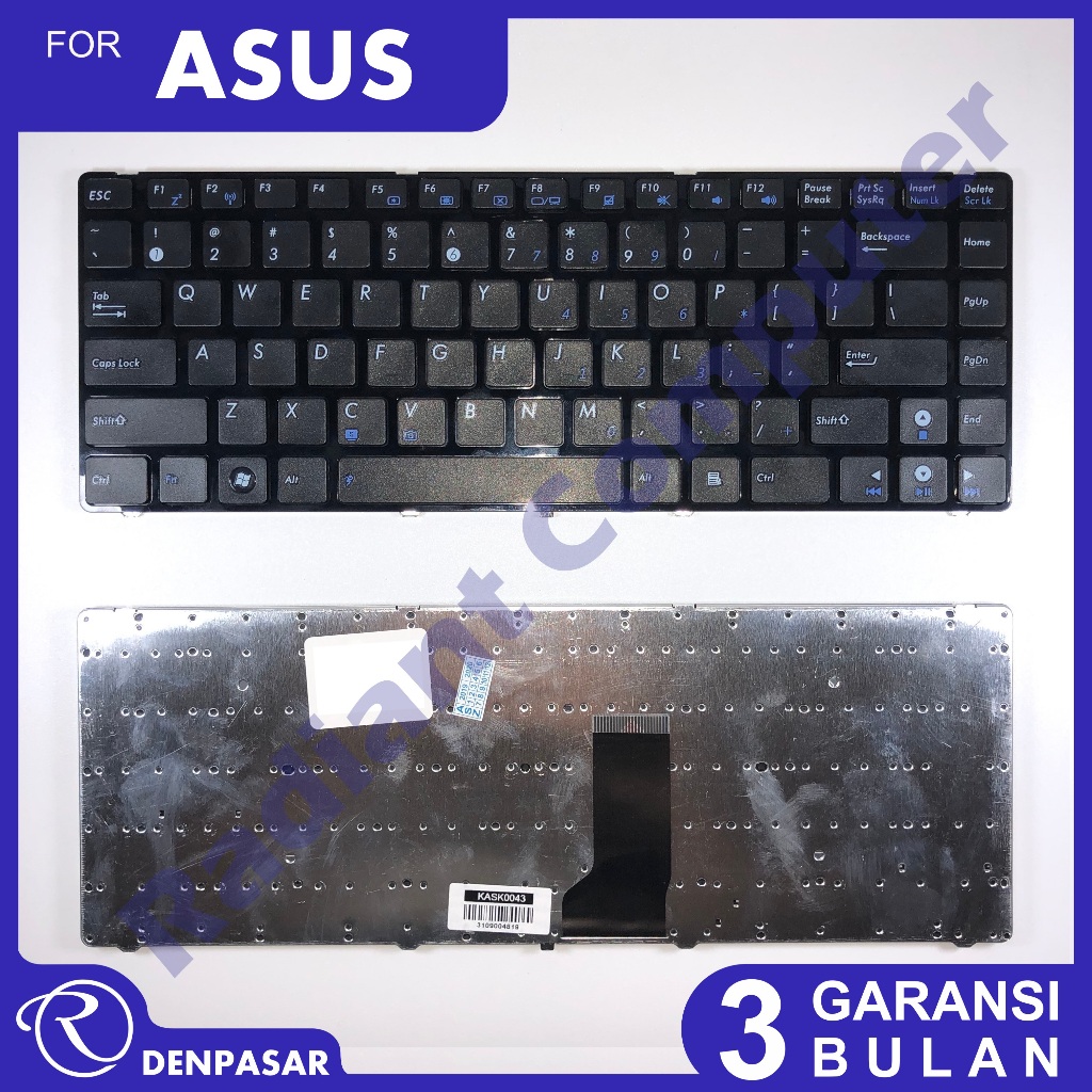 Jual Keyboard Asus A42 A43 K42 K43 N43 X42 X43 X44h tanpa baut BLACK ...
