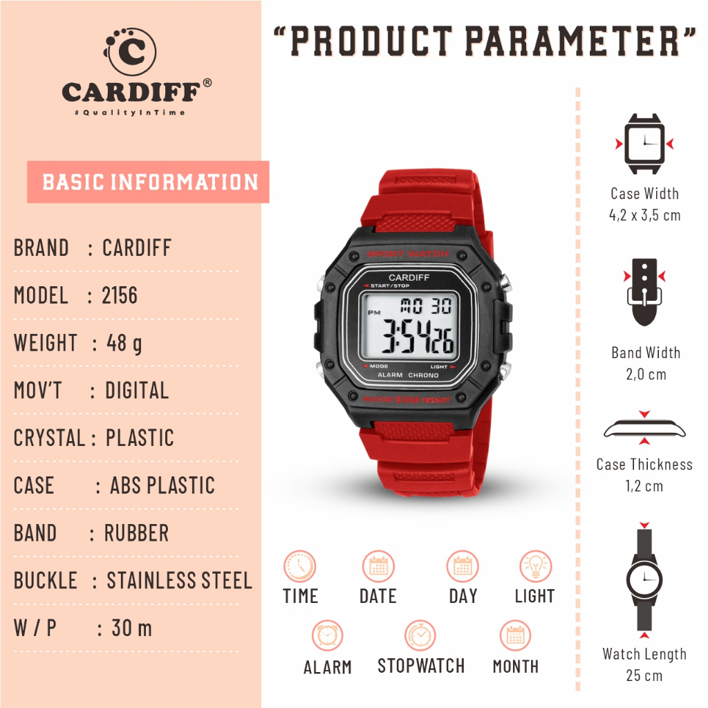 Jual CARDIFF LCD 2156 Jam Tangan Digital Water Resist | Shopee Indonesia