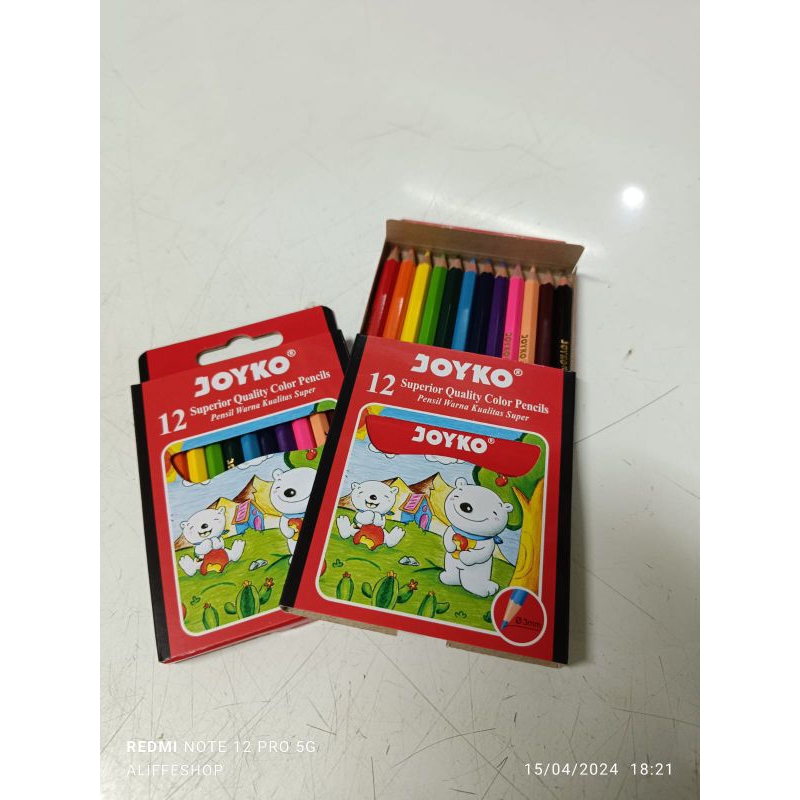 Jual Pensil Warna Joyko Pendek Set Isi 12 Isi 12 Pendek Shopee