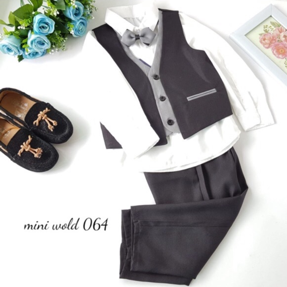 Jual Rompi Vest Set (Rompi, Celana, Kemeja, dan Dasi Kupu) Anak Wisuda ...