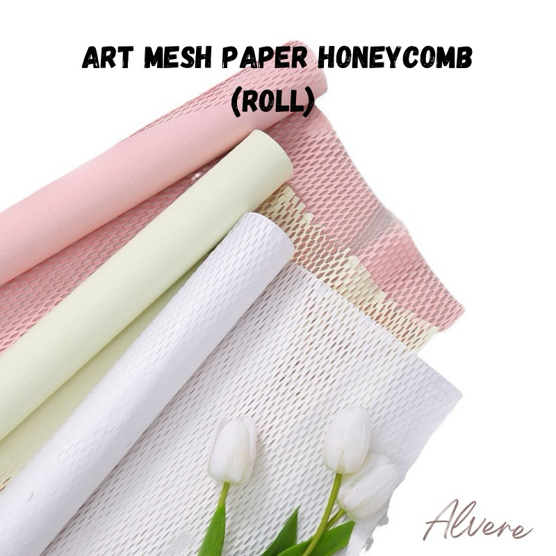 Jual [10 Yard] Art Mesh Paper Honeycomb Roll Kertas Anyam Kertas ...