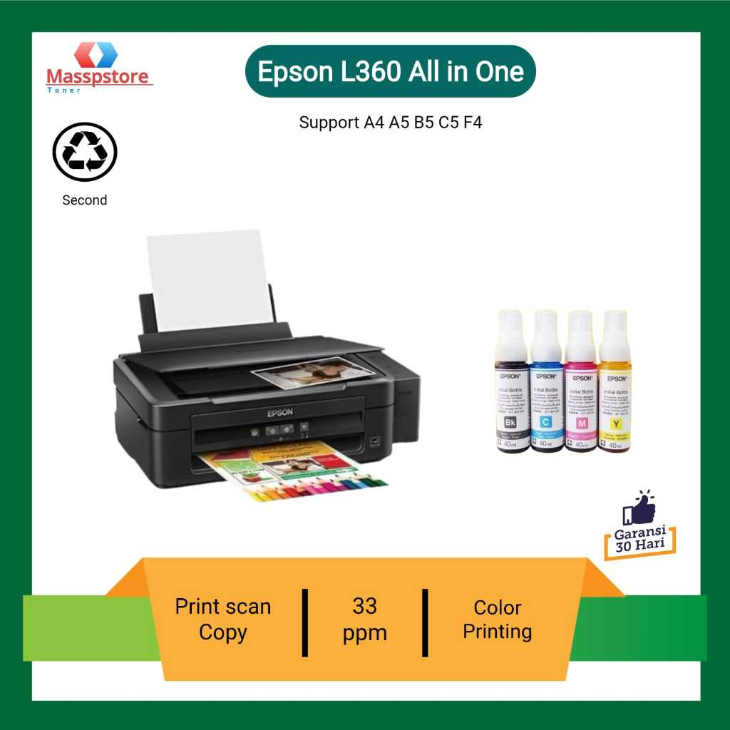 Jual Printer Epson L360 Print Scan Copy second nozzle full | Shopee ...