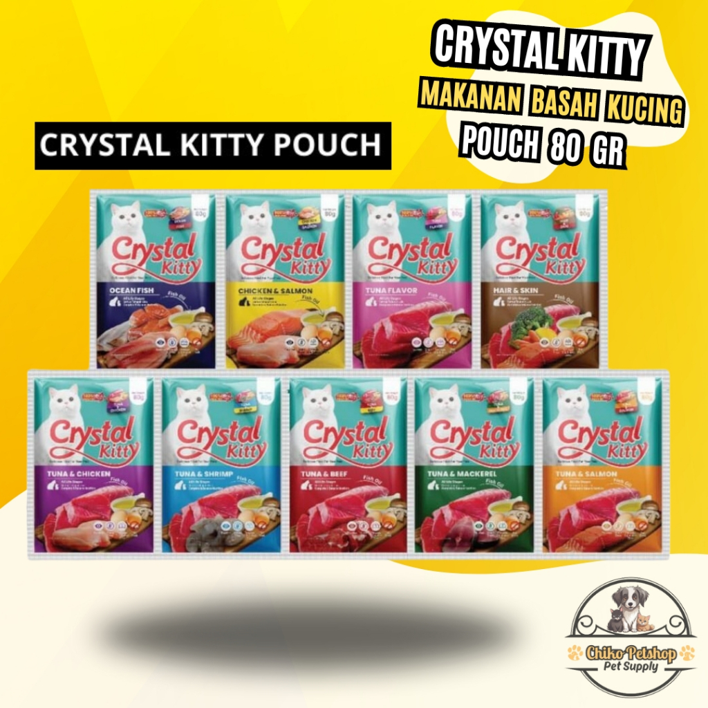 Jual CRYSTAL KITTY Pouch Sachet 80 Gr Makanan Basah Kucing Semua Umur 