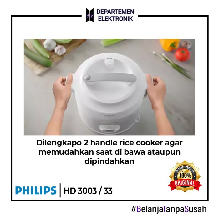 Jual PHILIPS HD3003-31 RICE COOKER 1.8 LITER - GARANSI RESMI | Shopee ...