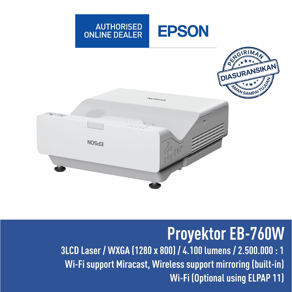 Jual Proyektor Epson Laser Eb 760w Eb760w Wxga Ultra Short Throw Ganti