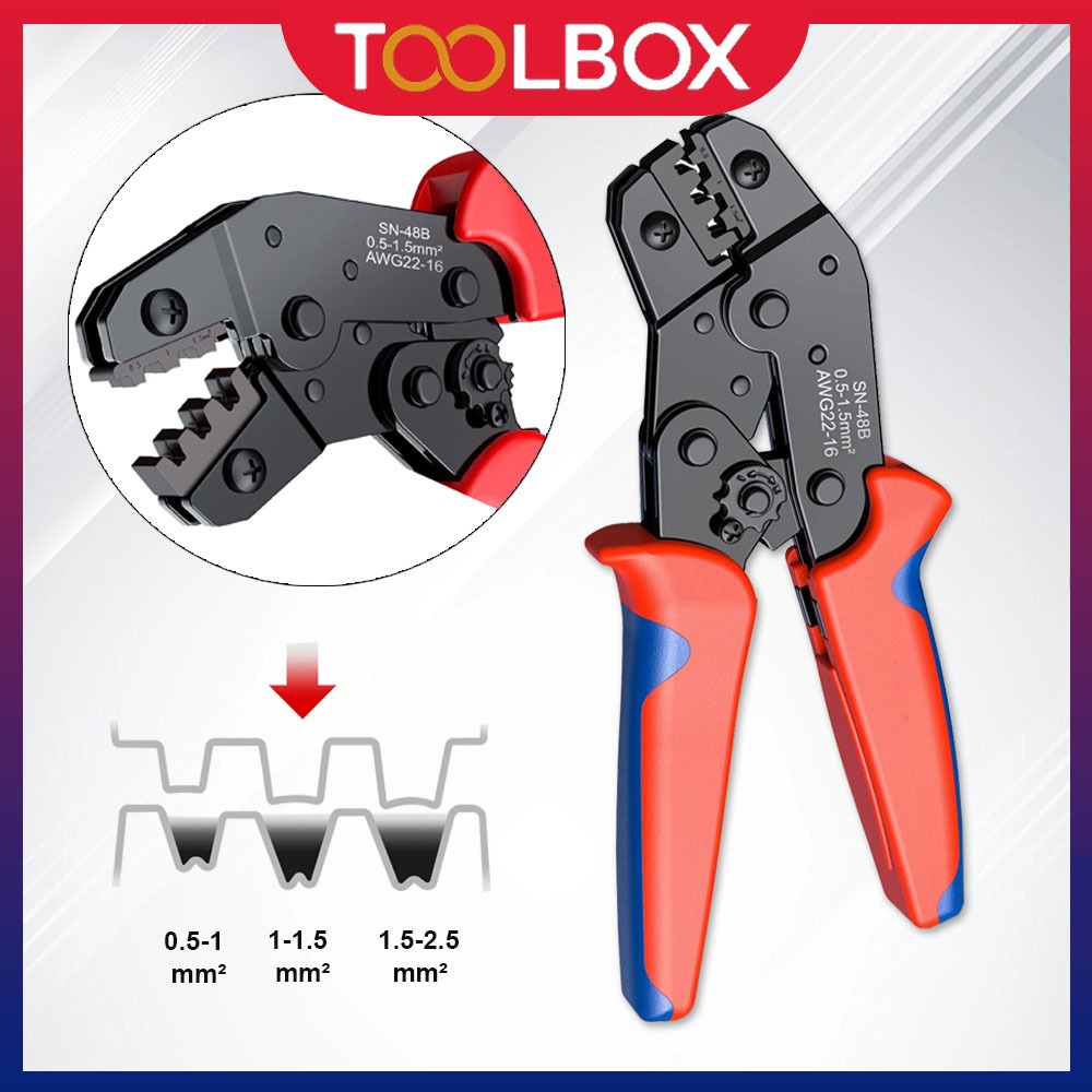 Jual TOOLBOX Terminal Crimp Tang SN48B Crimping Tool 22-16 Tang Ferrule ...