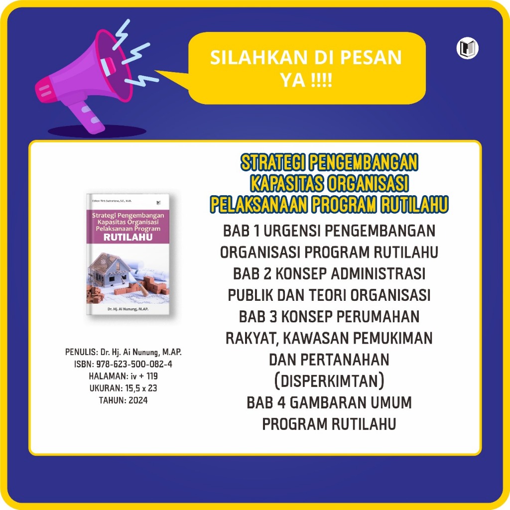 Jual STRATEGI PENGEMBANGAN KAPASITAS ORGANISASI PELAKSANAAN PROGRAM ...