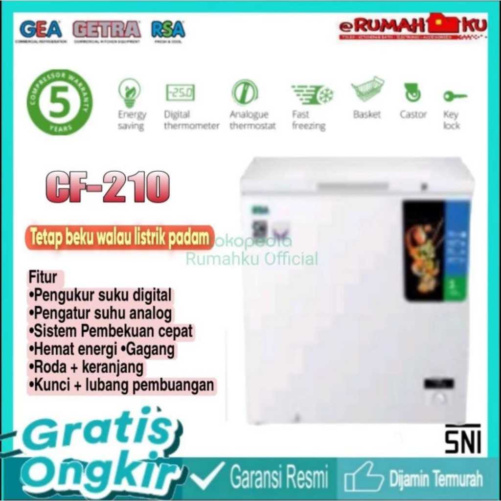 Jual RSA chest freezer CF-210 / CF 210 / CF210 frezer box kapasitas ...