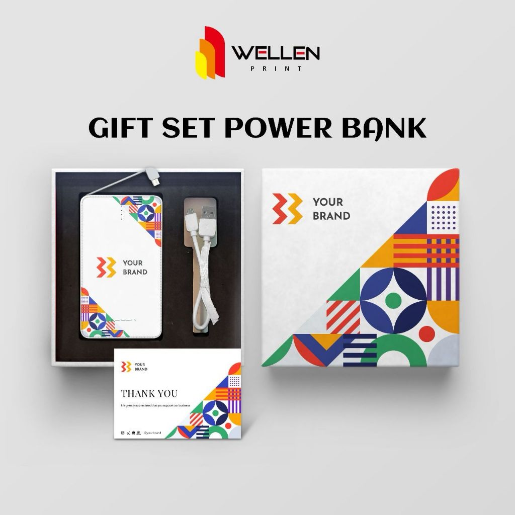 Jual Wellen Print Cetak Gift Set Power Bank Custom Print Paket Souvenir Corporate Hampers