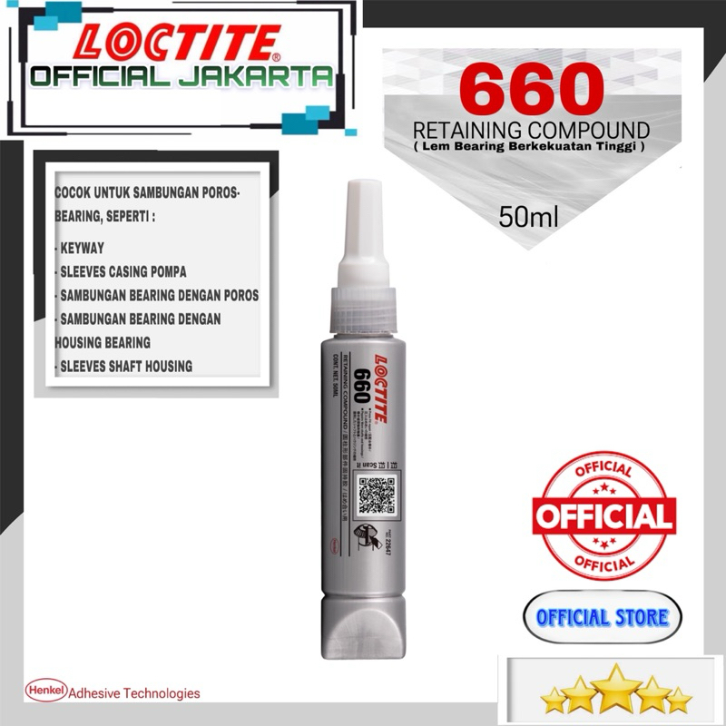 Jual Henkel LOCTITE 660 Retaining Compound Lem Bearing/Lem Shaft 50ml ...