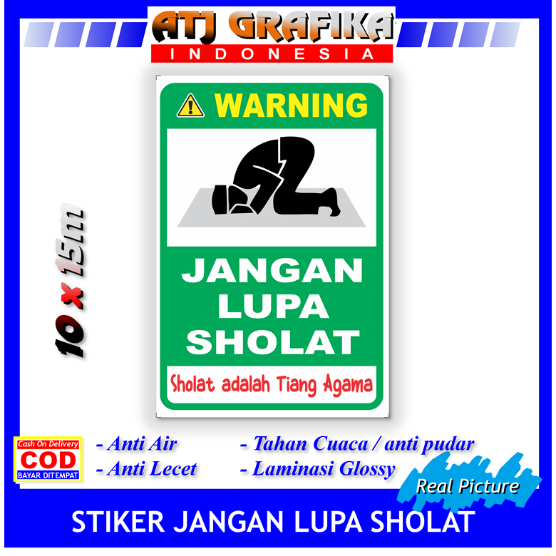 Jual Stiker jangan lupa sholat tulisan pesan pengingat ibadah sticker ...