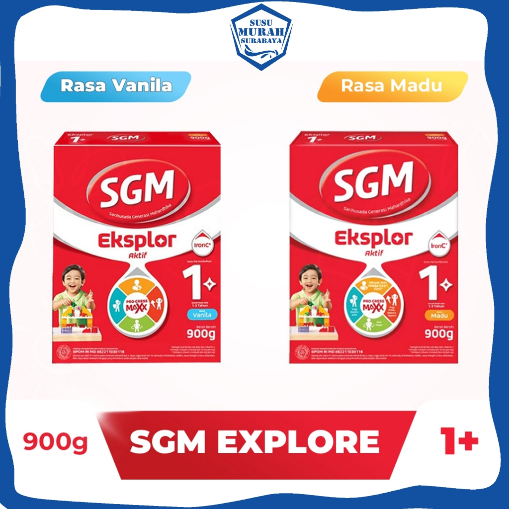 Jual SGM Eksplor 1+ Susu Pertumbuhan 900gr - Standar Packing KARDUS ...