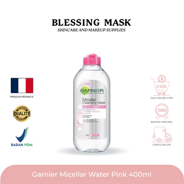 Garnier Micellar Cleansing Water Pink Blue Bipase Oil Vit C Rose 50ml 125mL