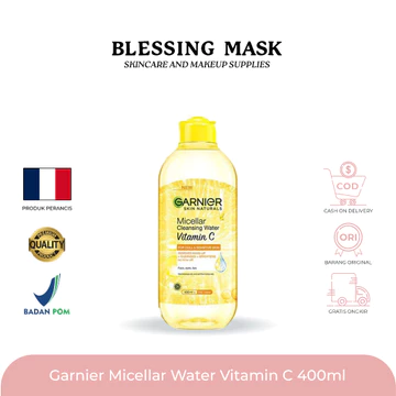 Garnier Micellar Cleansing Water Pink Blue Bipase Oil Vit C Rose 50ml 125mL