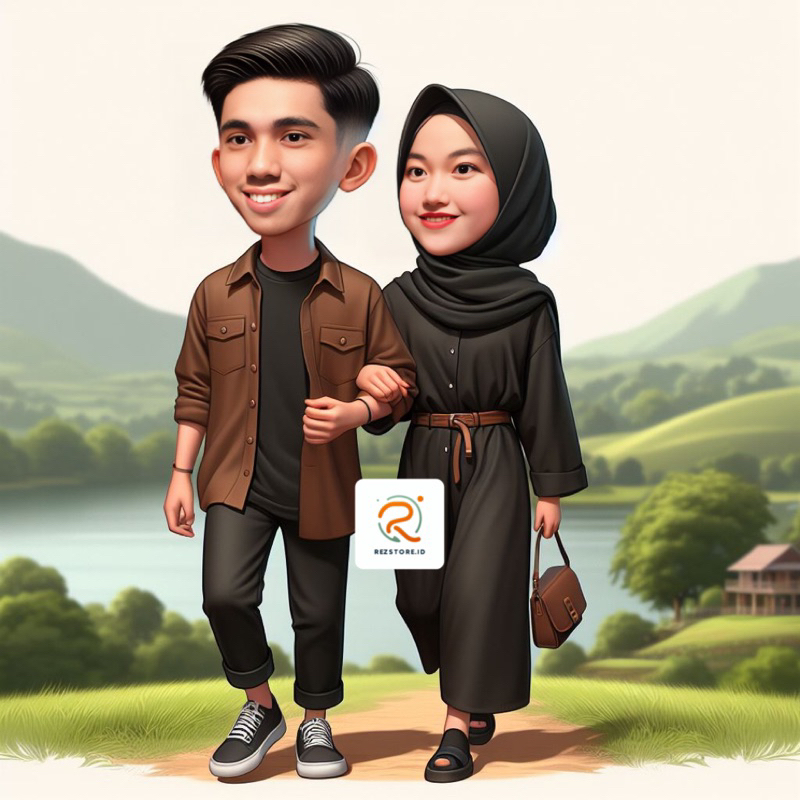 Jual Edit Foto Karikatur Pasangan Couple | bisa pengerjaan cepat ...