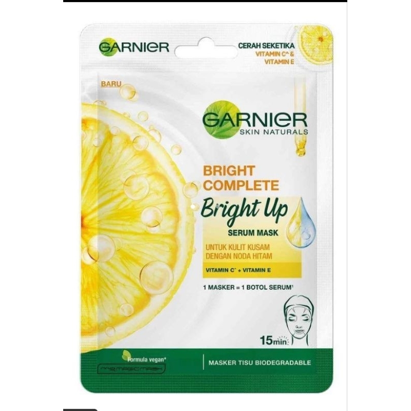 Jual GARNIER serum mask light complete bright up tissue mask 30gr ...