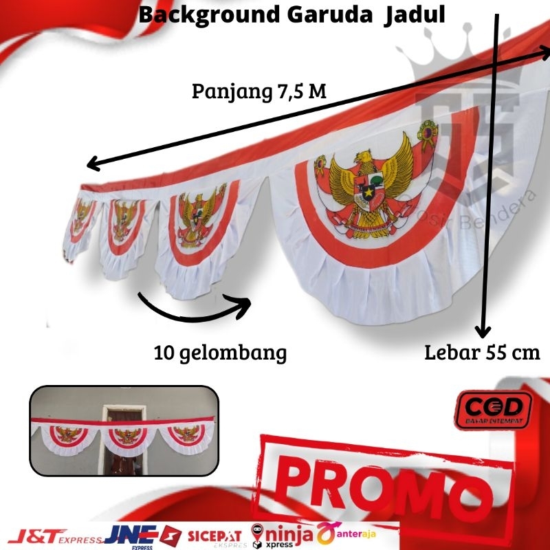 Jual Bendera Background Garuda Jadul 5 10 Gelombang Shopee Indonesia