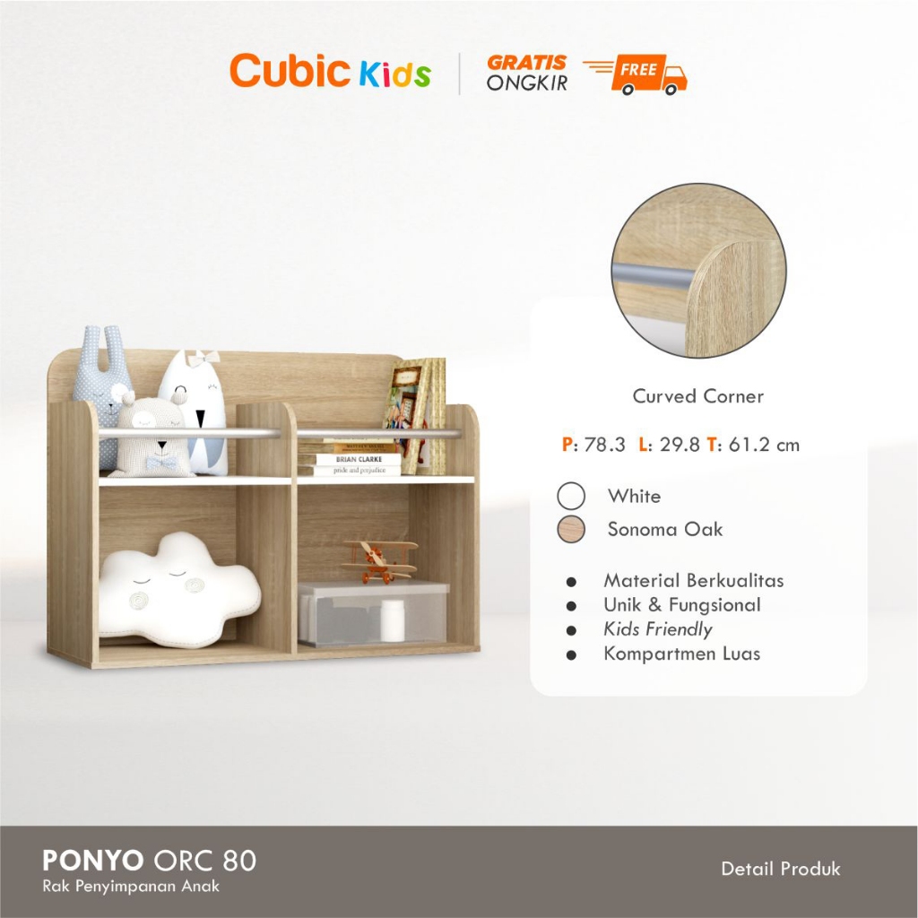Jual Cubic KIDS Rak Serbaguna / Rak Penyimpanan Anak / PONYO ORC 80 ...