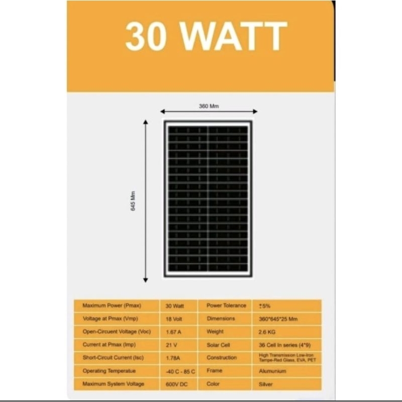 Jual HiMAWARi Solar Panel Polycrystalline 30WP HIGH QUALITY | Shopee ...