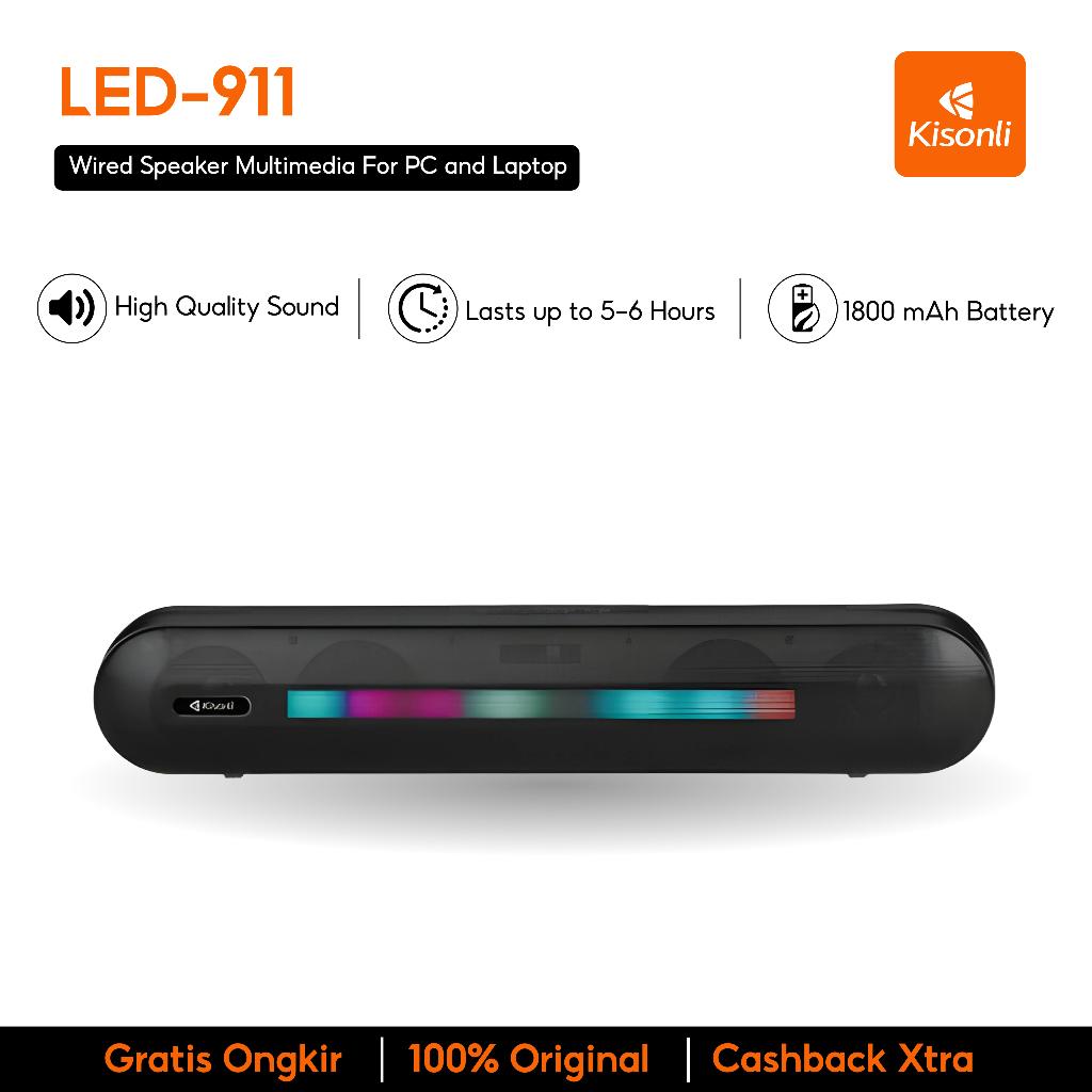 Jual KISONLI Speaker Bluetooth RGB Lighting LED911 Mini Super Bass ...
