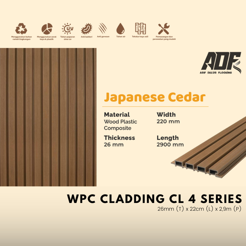 Jual MURAH WPC Cladding Outdoor CL 4 Series / Wall Cladding Dekorasi ...