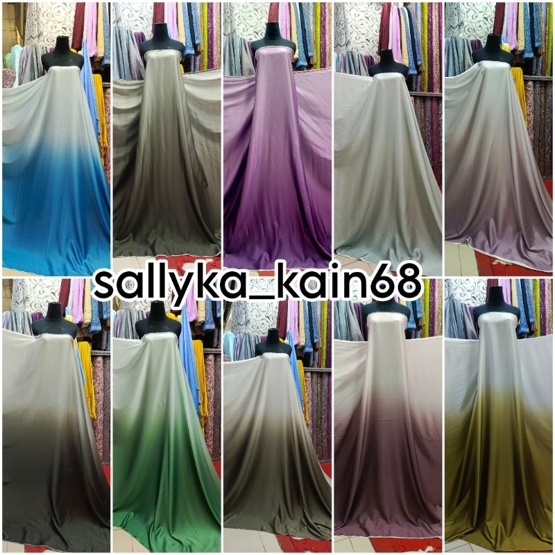 Jual Promo Bahan Satin Armani Silk Ombree Gradasi Armani Silk Ombre Gradasi Kain Viral