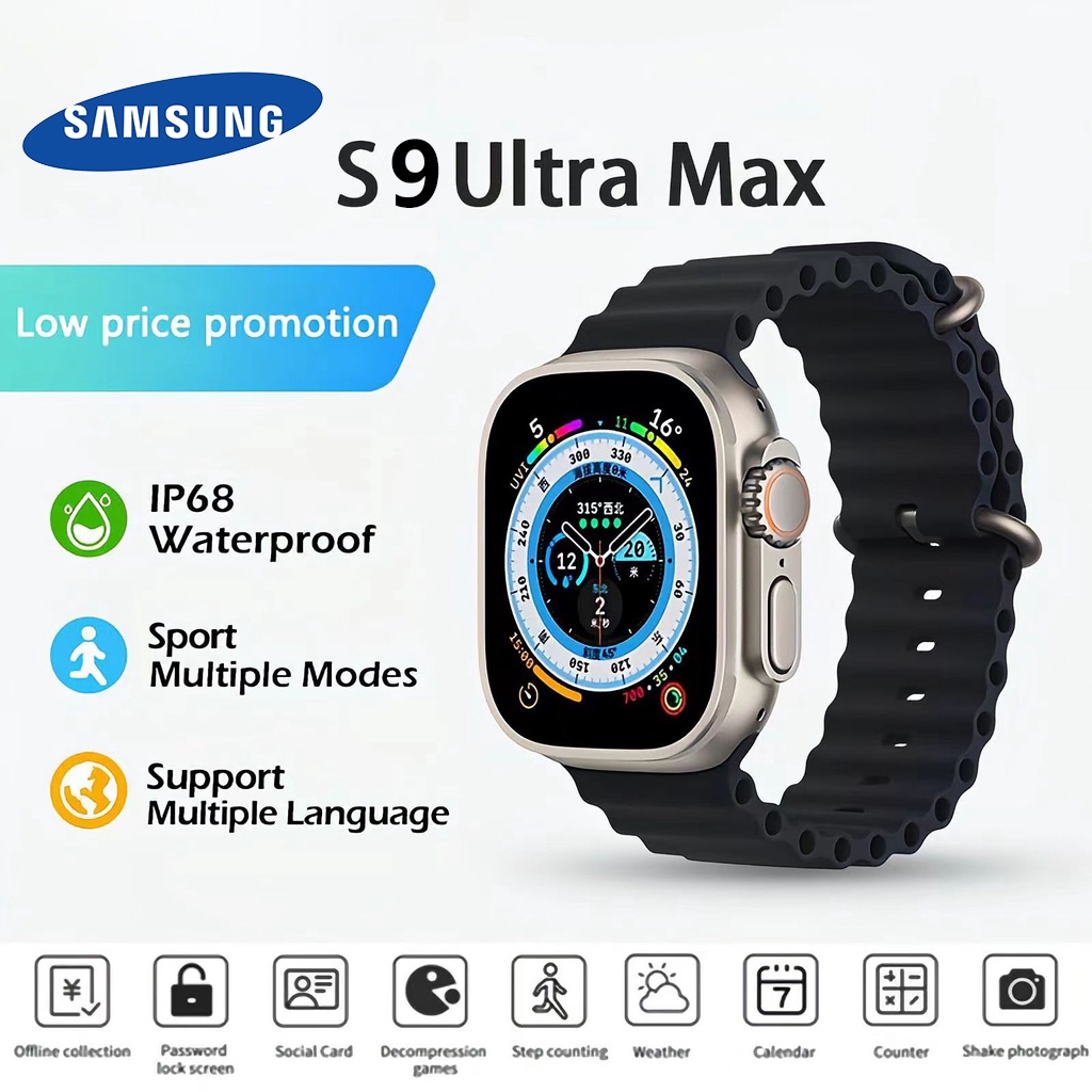 Jual SAMSUNG Smartwatch S9 Ultra Max Series9 49MM Smart Watch Men IP68 Waterproof Bluetooth Call AI Voice Jam Tangan Pria Wanita 2.3 inch TFT Screen Smartwatch pria Smartwatch wanita infinite watchJam...