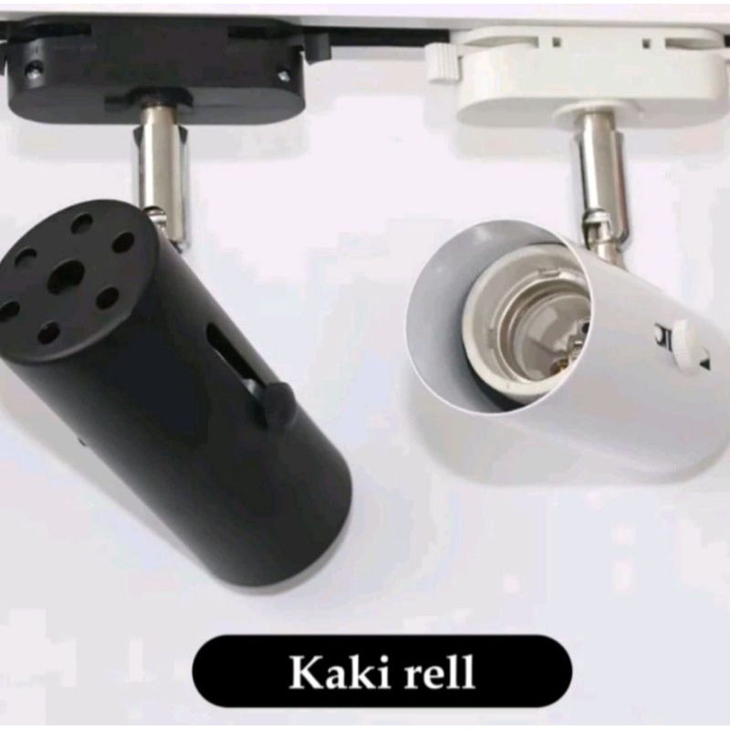 Jual Kap Lampu Sorot Rell Track Hitam / Putih Fiting E27 | Shopee Indonesia