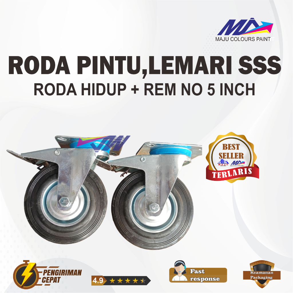 Jual Roda Troli Hidup Rem Inci Rubber Roda Etalase Lemari