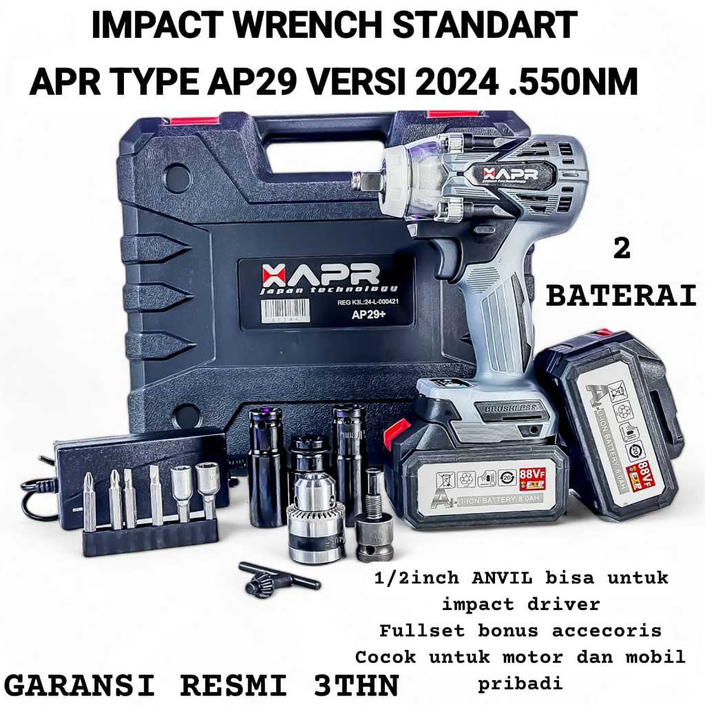 Jual Apr Bor Impact Wrench Type Ap Nm Baterai V Standart