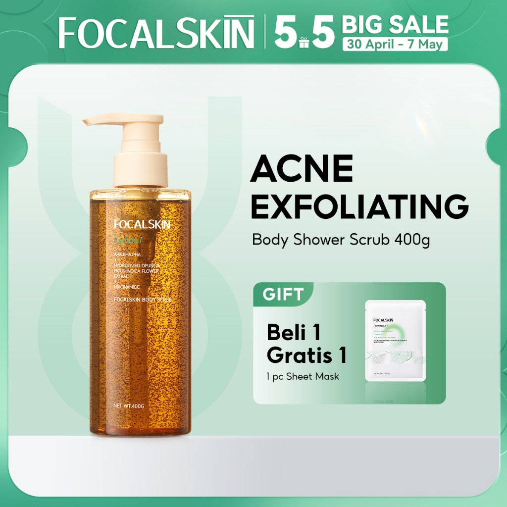 Jual Focalskin Acne Exfoliating Brightening Body Scrub 400g | Whitening ...