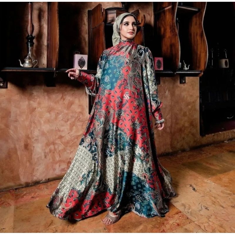 Jual DRESS SHELLA SAUKIA ORIGINAL || Motif Batik Set Hijab (22-021 ...