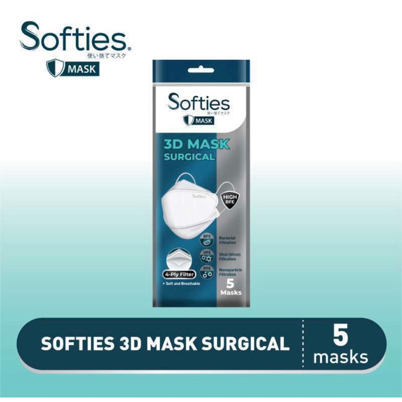 Jual Softies 3D Surgical Mask SACHET isi 5pcs Model KF94 Masker Medis ...