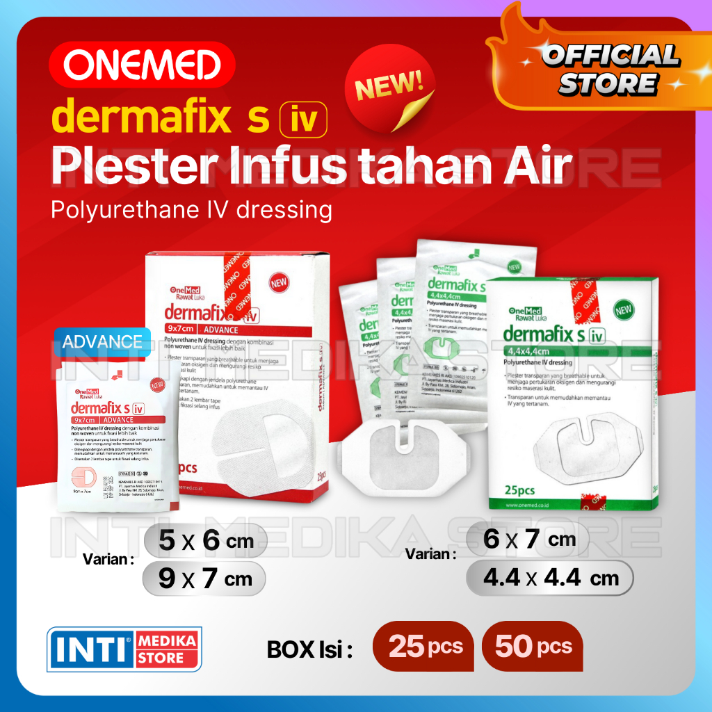 Jual ONEMED - Plester Infus DERMAFIX S IV Kateter Anti Air Transparan ...