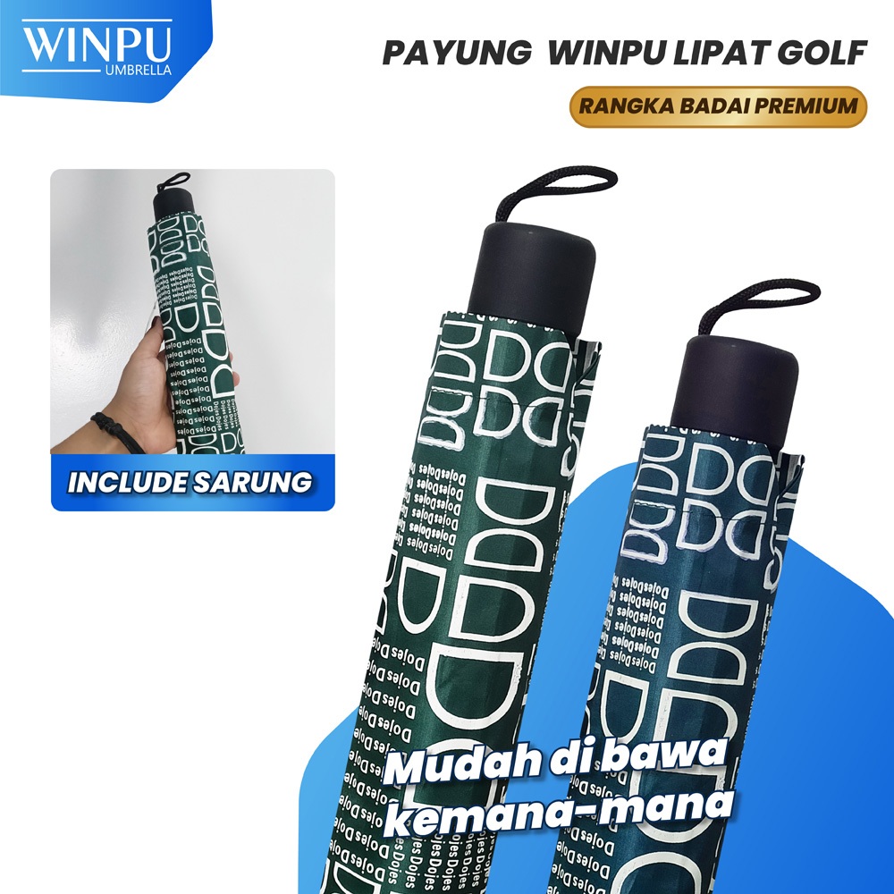 Jual WINPU Payung Lipat Jumbo Premium 150 cm Murah Motif Double D ...