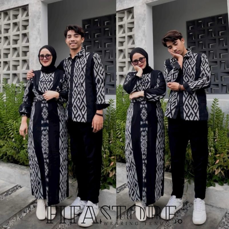 Jual Set couple raisa ethnic, baju couple kondangan, dress raisa tenun ...