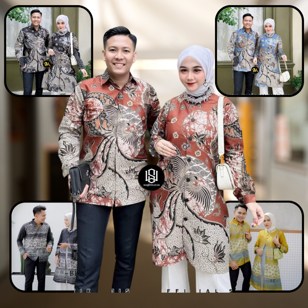 Jual Batiksugihwaras - Batik Tunik Couple Modern Set Pakaian Couple ...