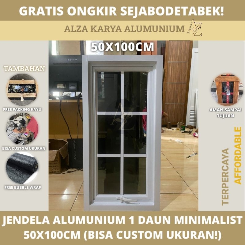 Jual Jendela Ukuran 50X100 Casment / Jungkit / Swing Alumunium 1 Daun ...