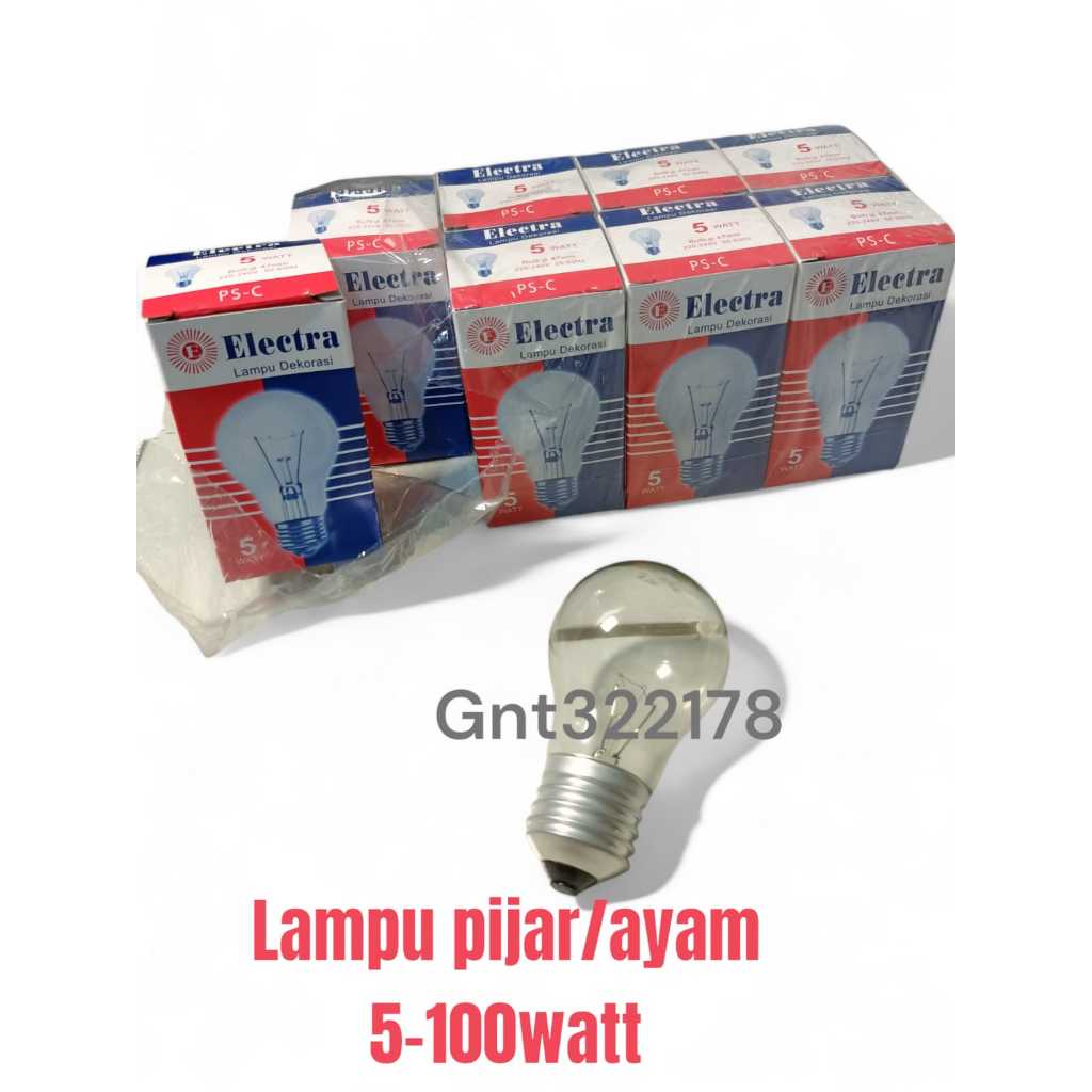 Jual Lampu Penghangat Ayam Bohlam/Pijar Electra 5 -100 Watt Electra