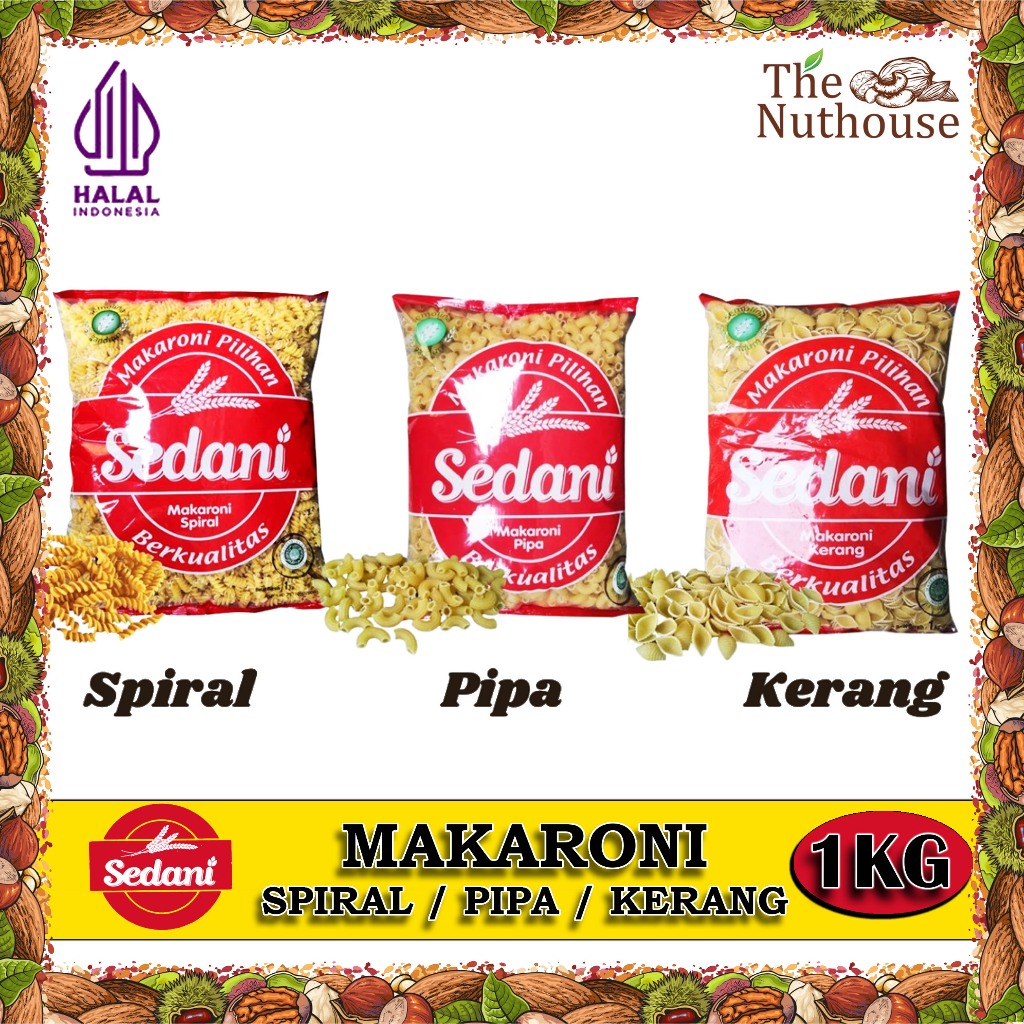 Jual SEDANI Makaroni Spiral / Pipa / Kerang 1kg [Macaroni Pasta HALAL ...