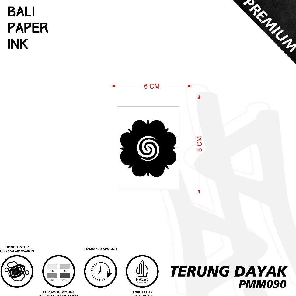 Jual ART P39T Bunga Terung PMM9 Premium Tattoo By Bali Paper Ink ...