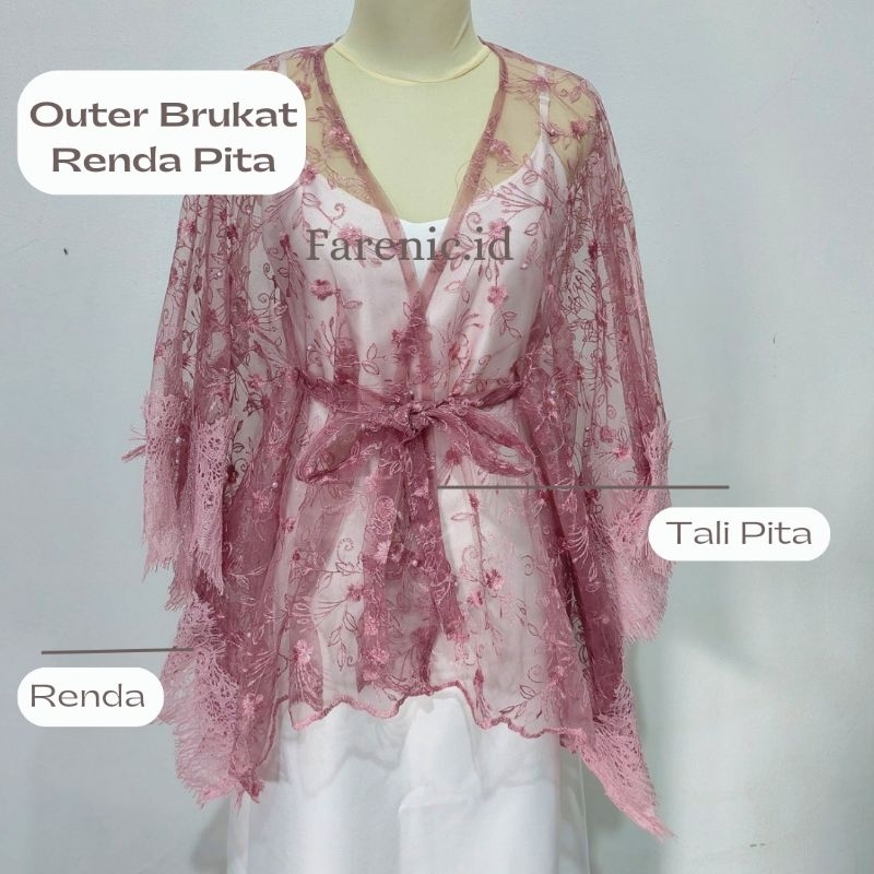 Jual Outer Brukat Renda Plus Tali Pita Modern | Shopee Indonesia